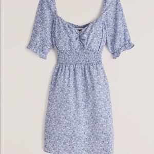 Abercrombie & Fitch Faux Silk Smocked Mini Dress